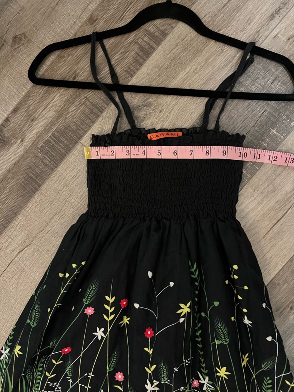 Barami Black Floral Sun Dress for Girls with Adjustable Straps - Picture 4 of 6